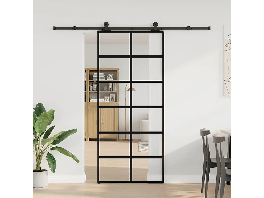 Schuifdeur met beslagset 90x205 cm ESG-glas