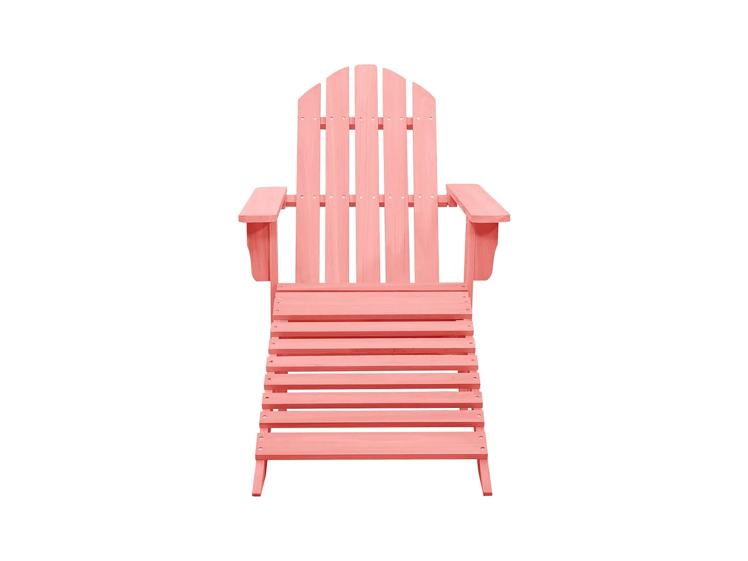 Chaise de jardin Adirondack avec pouf bois de sapin solide rose