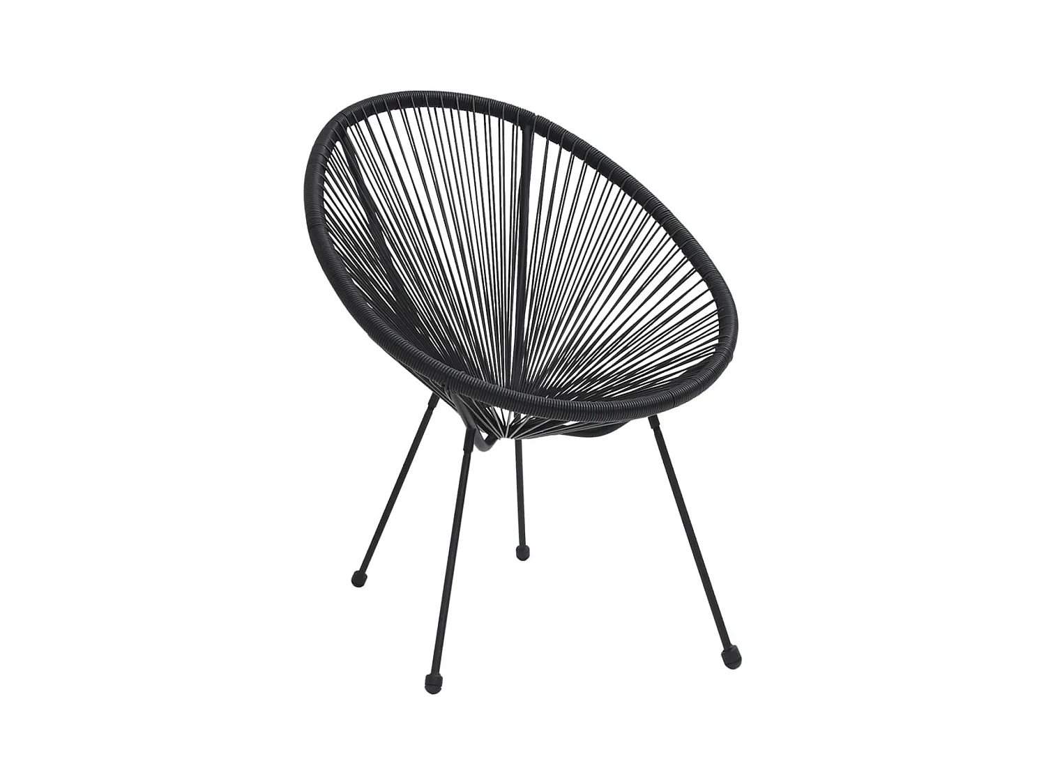 Maanvormige tuinstoelen set van 2 Zwarte rotan