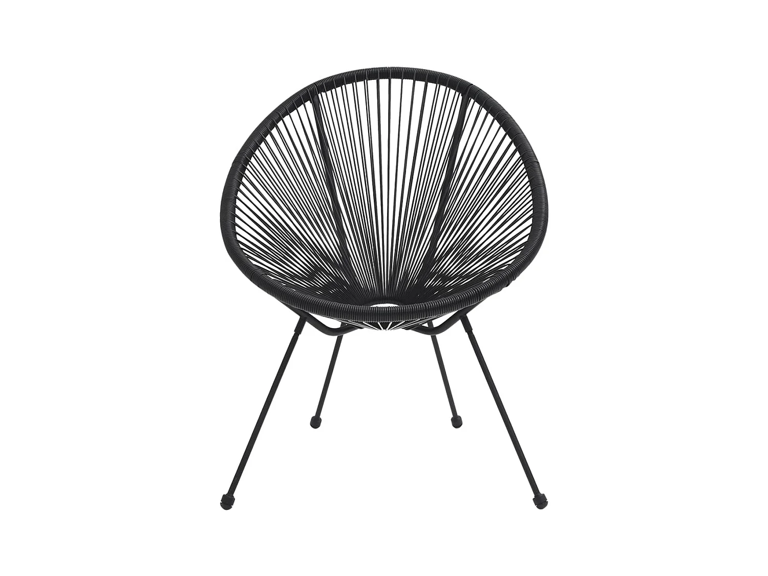 Maanvormige tuinstoelen set van 2 Zwarte rotan