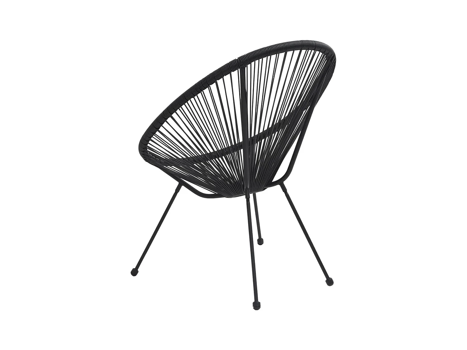 Maanvormige tuinstoelen set van 2 Zwarte rotan