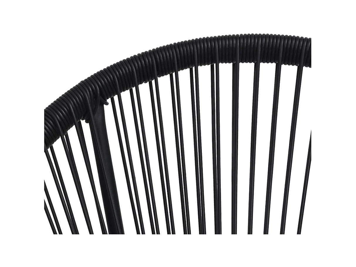 Maanvormige tuinstoelen set van 2 Zwarte rotan