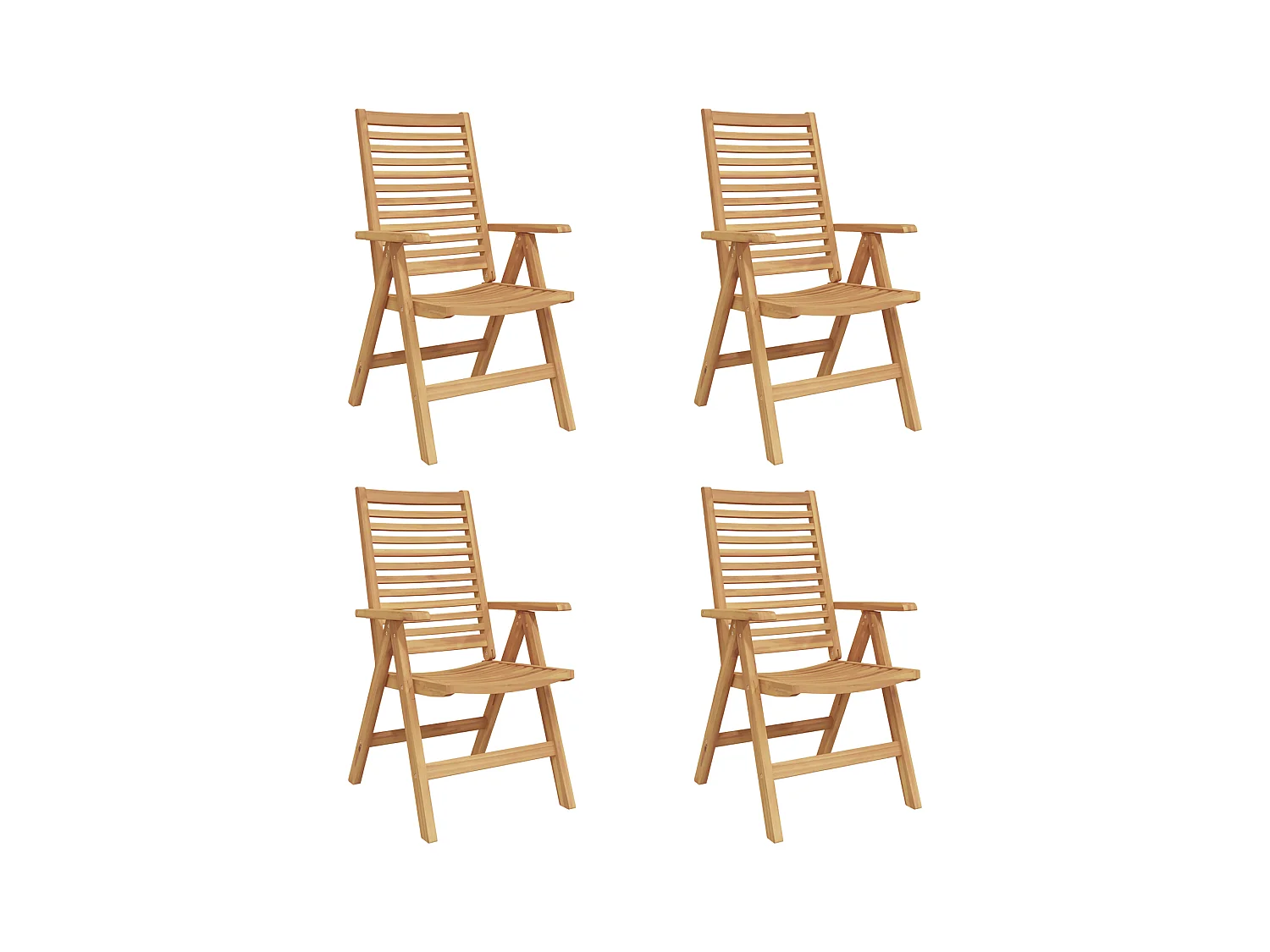Chaises de jardin pliantes 4 pcs en bois massif de teck