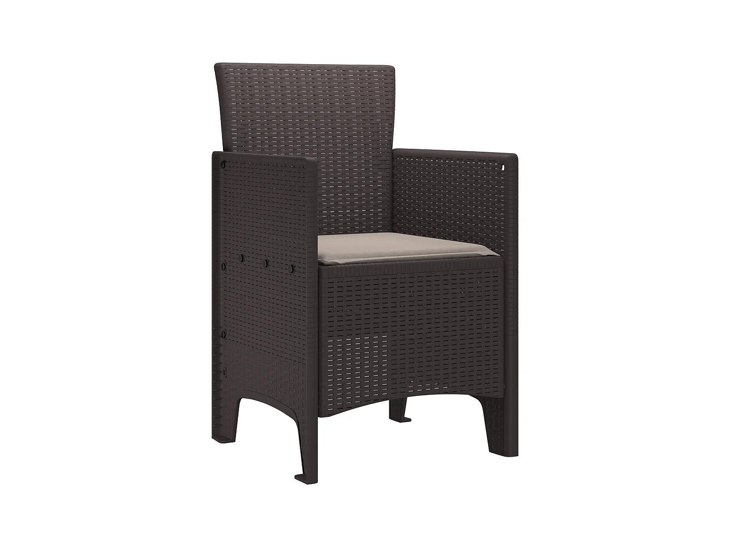 Tuinstoelen met kussens 2 stuks Bruin Poly Rotan