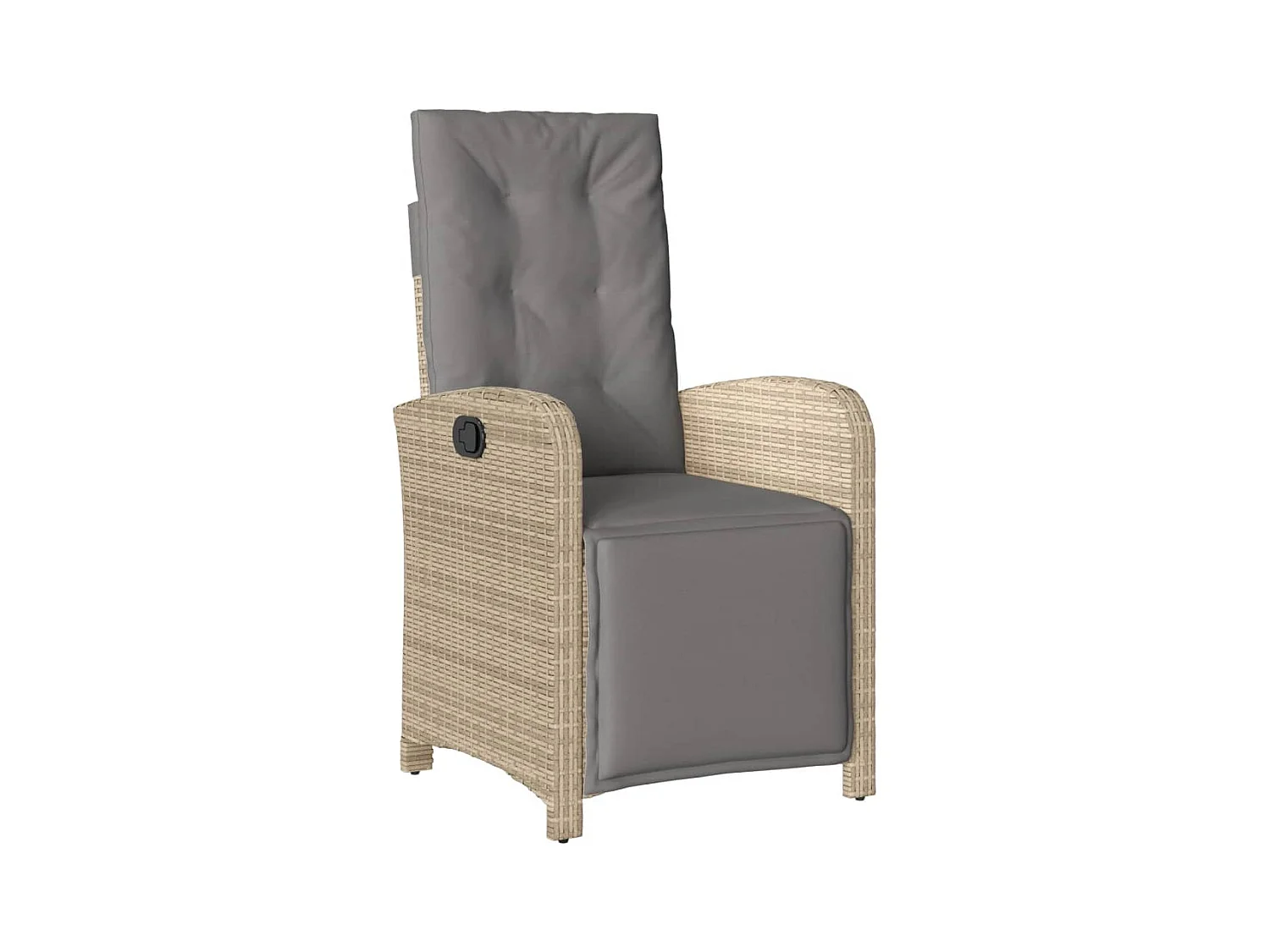 Silla de jardín reclinable y reposapiés mezcla de ratán beige