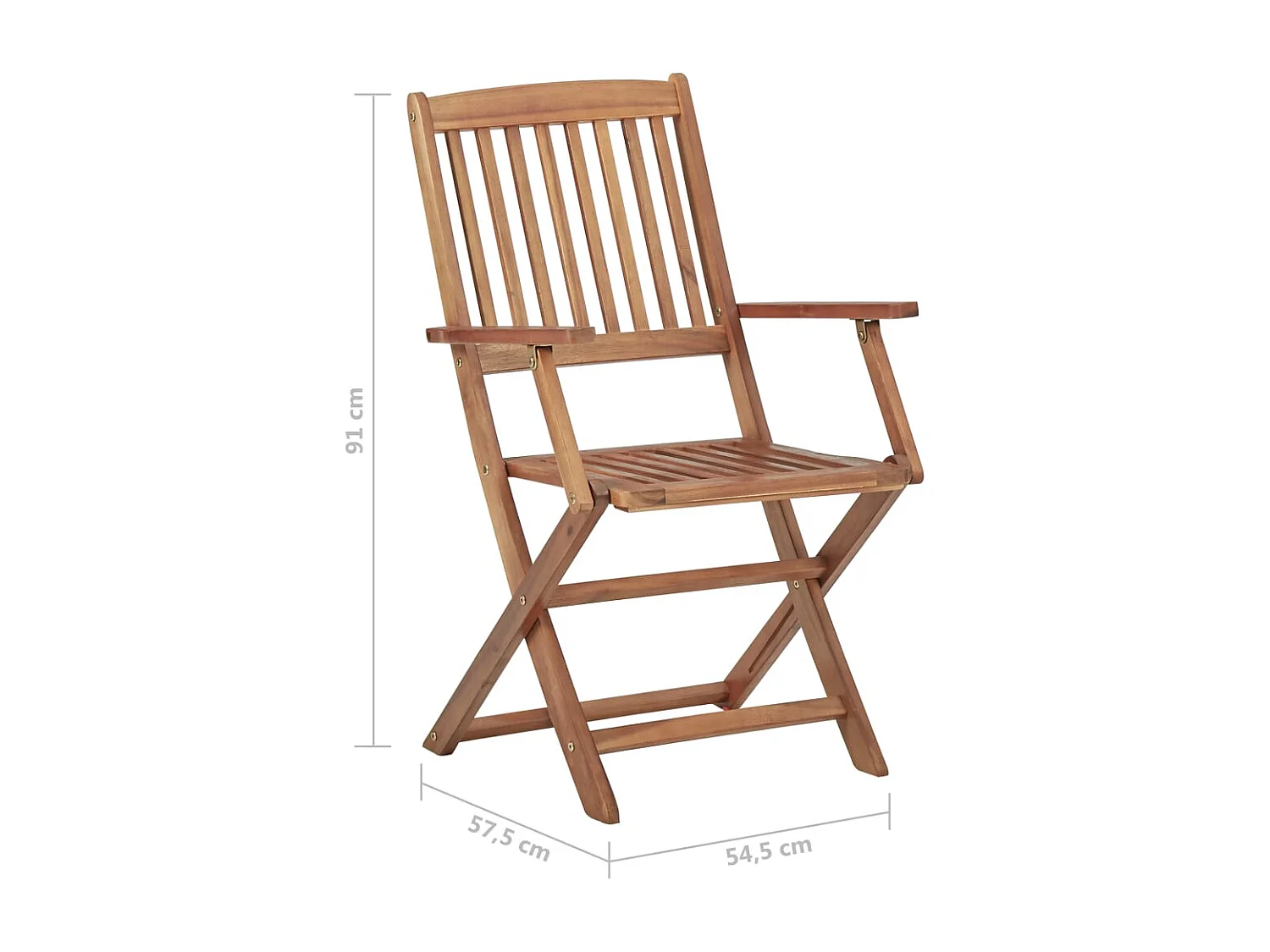 Chaises pliables de jardin 6 pcs Bois d'acacia solide