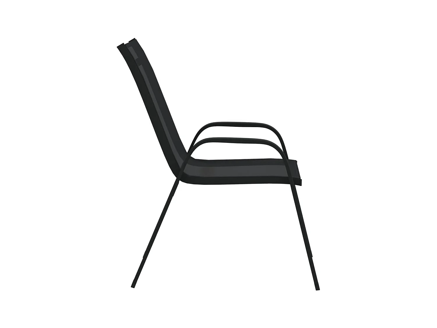 Stapelbare tuinstoelen set van 6 Zwarte Textilene stof