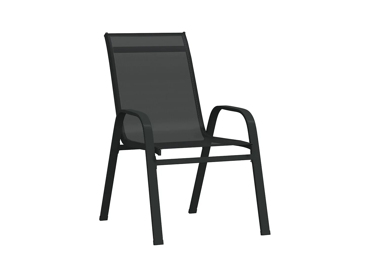 Stapelbare tuinstoelen set van 6 Zwarte Textilene stof