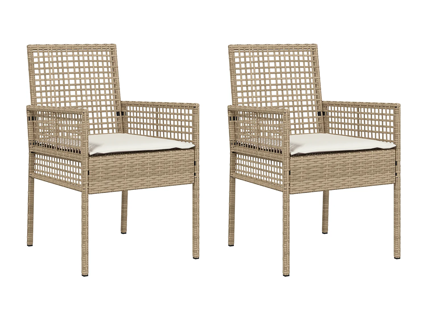 stuks tuinstoelen met beige kussens van polyrotan