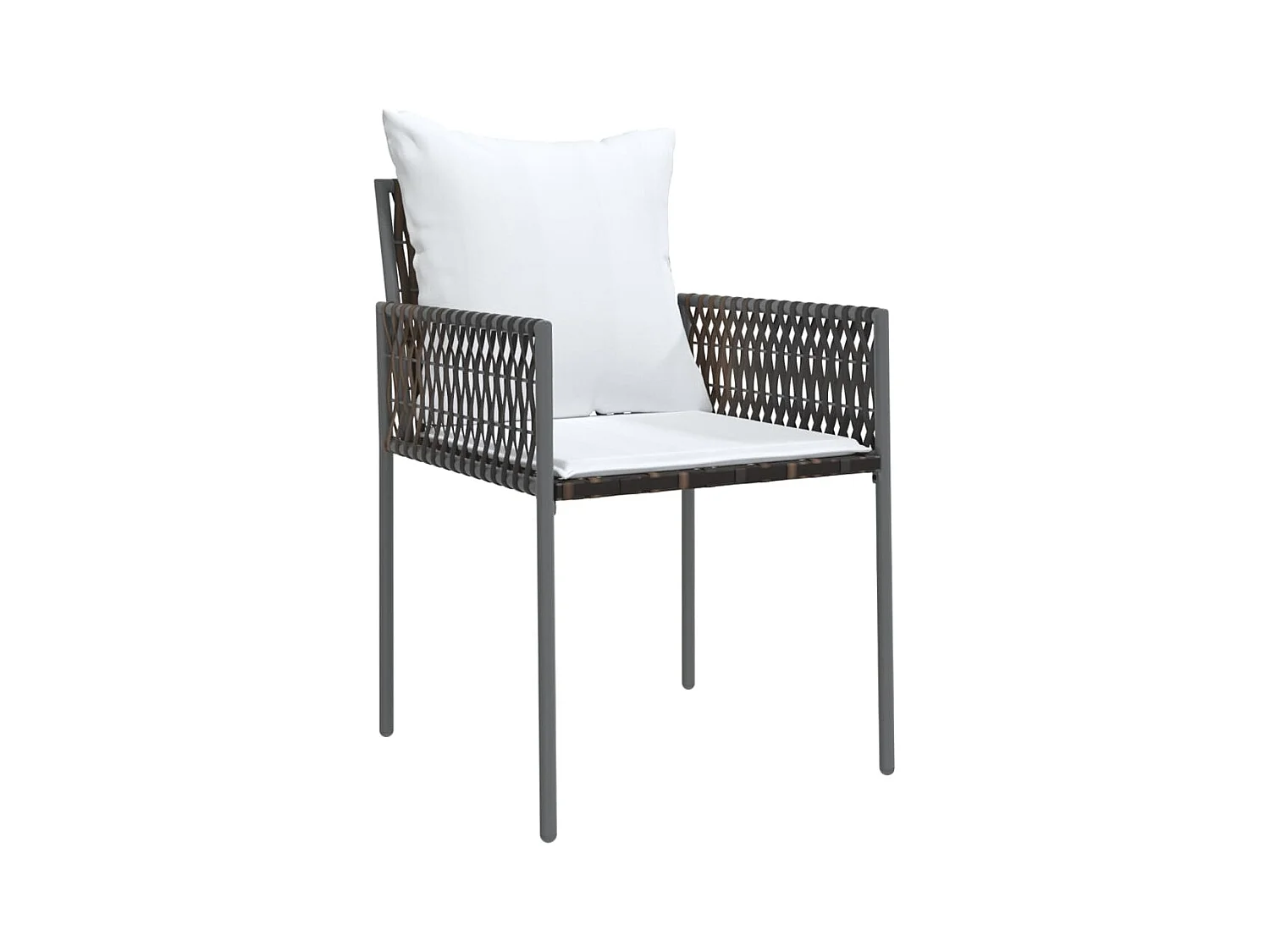 Set di 4 sedie e cuscini da giardino in rattan marrone 54x61x83 cm