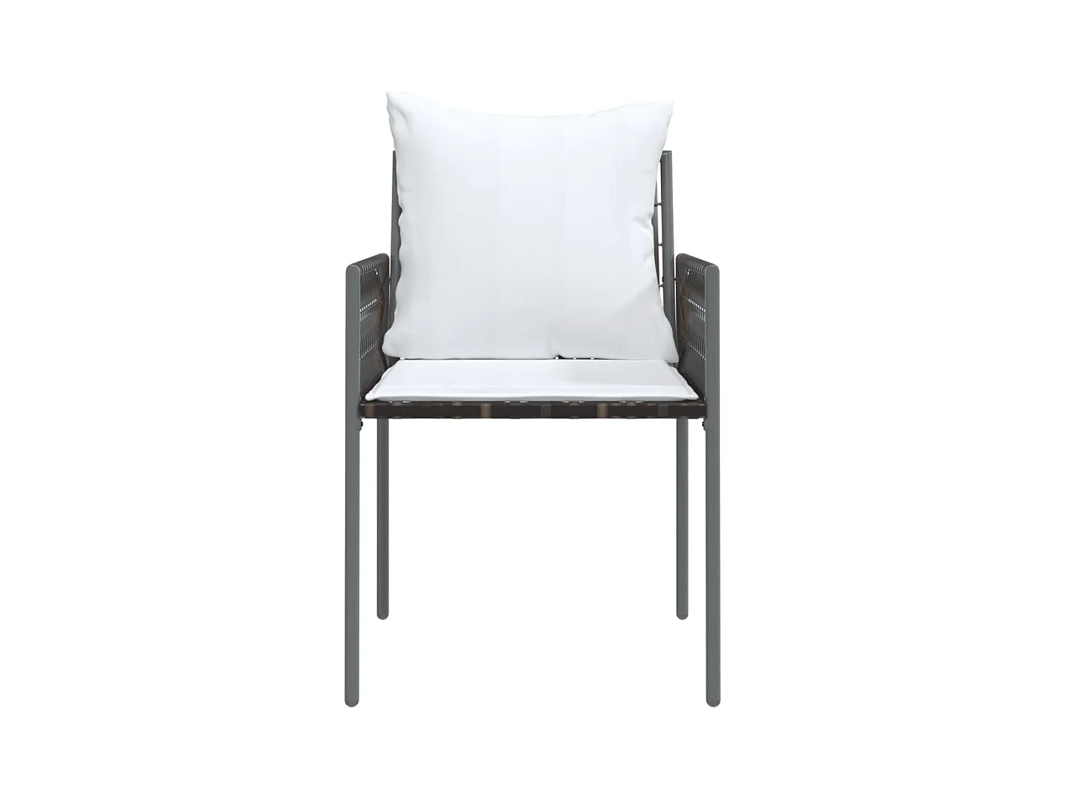 Set di 4 sedie e cuscini da giardino in rattan marrone 54x61x83 cm