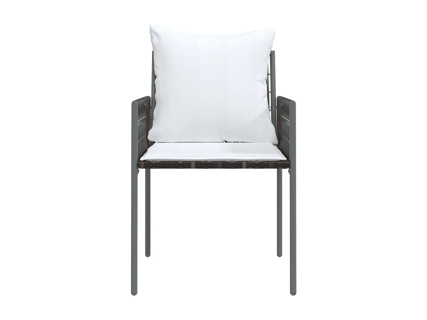 Tuinstoelen en kussens set van 4 bruin 54x61x83 cm rotan