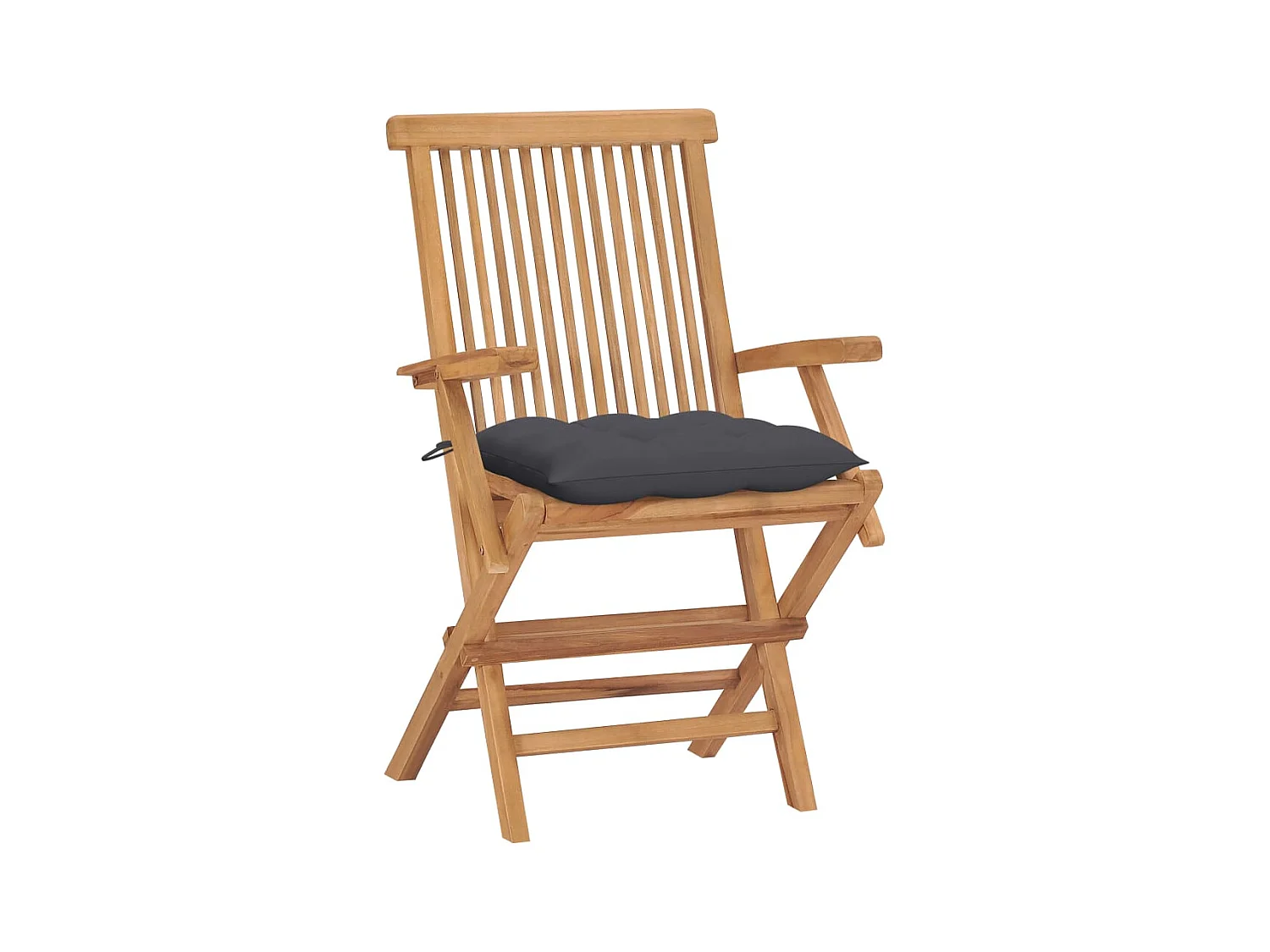 Anthrazitfarbene Gartenstühle und Kissen 4er Set Teakholz