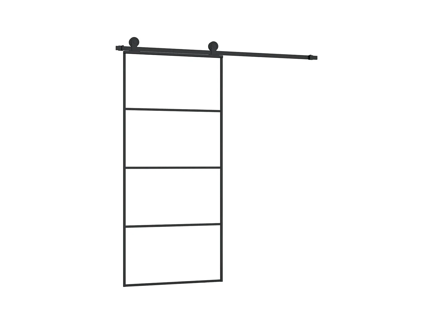 Schiebetür mit Beschlagsatz 90x205 cm ESG Glas