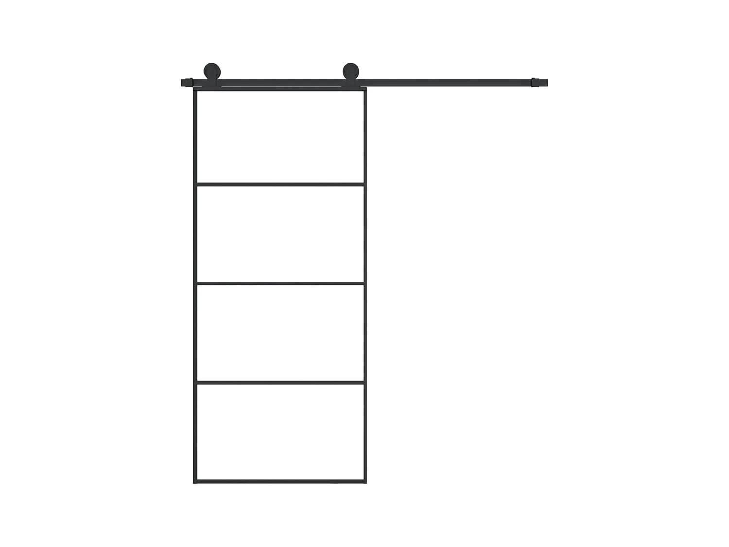 Schiebetür mit Beschlagsatz 90x205 cm ESG Glas