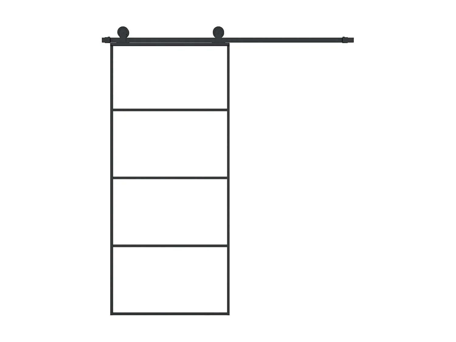 Puerta corredera con kit de herrajes 90x205 cm cristal ESG