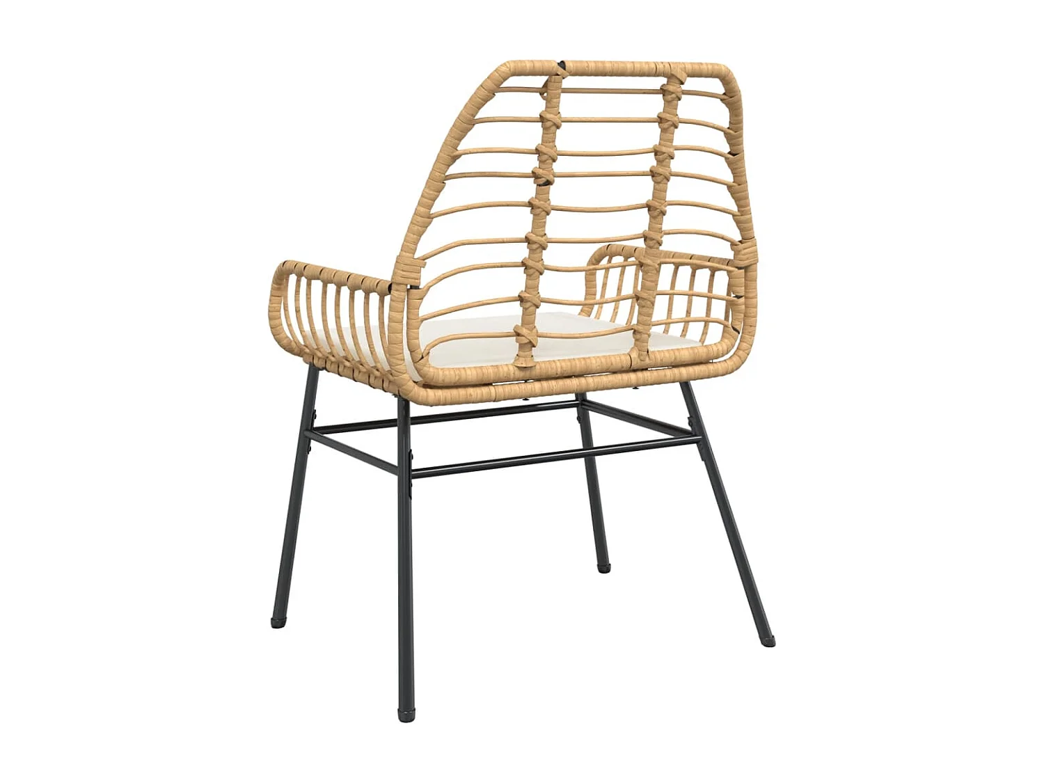 Set van 2 tuinstoelen en bruine rotan kussens