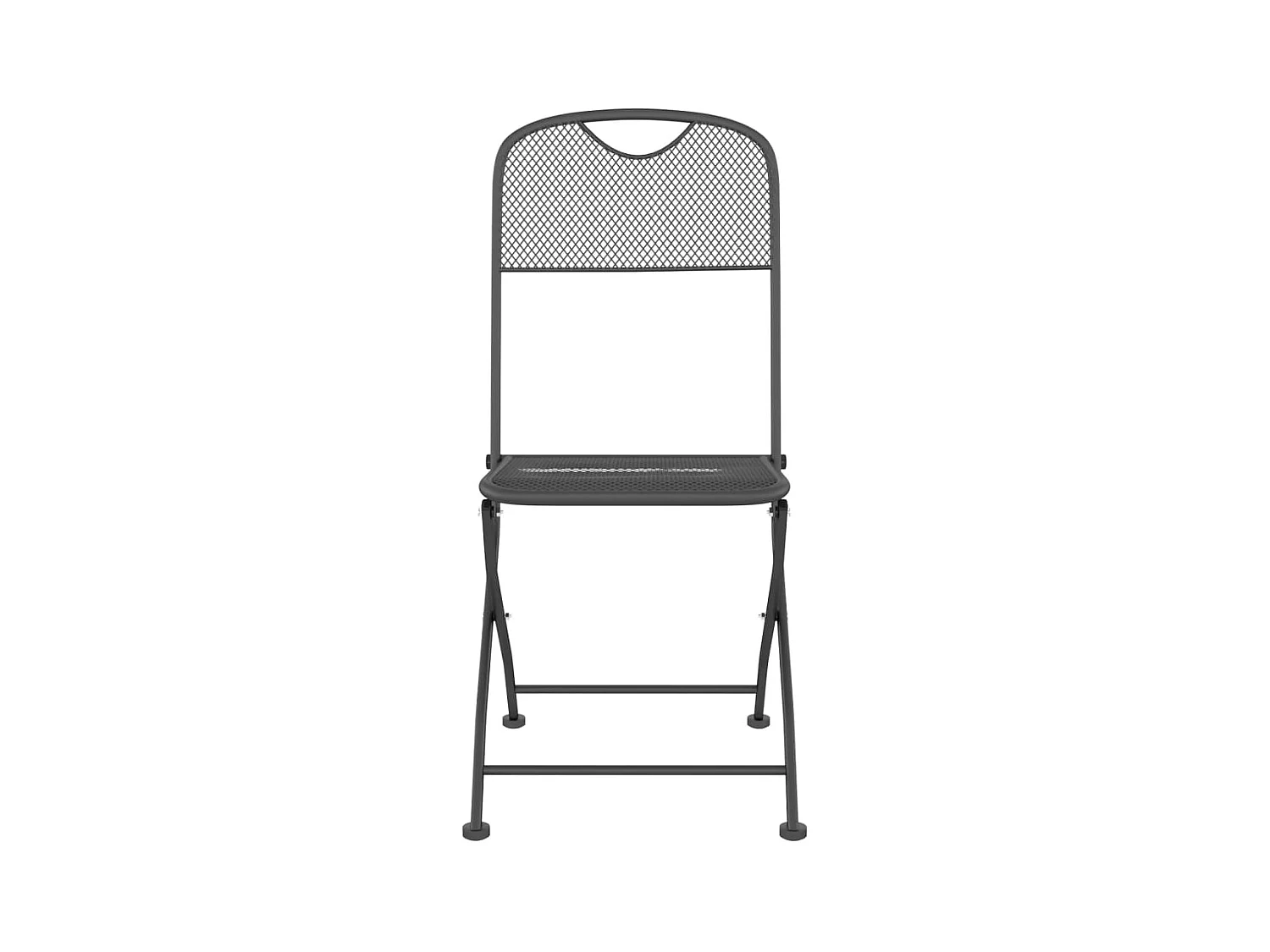 Set di 4 sedie pieghevoli da giardino in rete metallica antracite