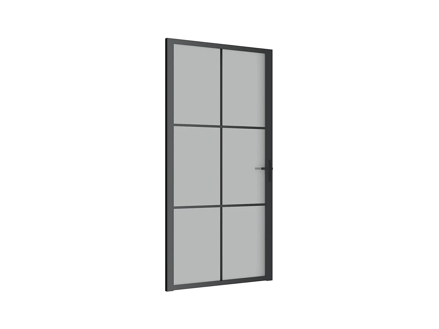 Binnendeur 102,5x201,5 cm Zwart Mat glas en aluminium