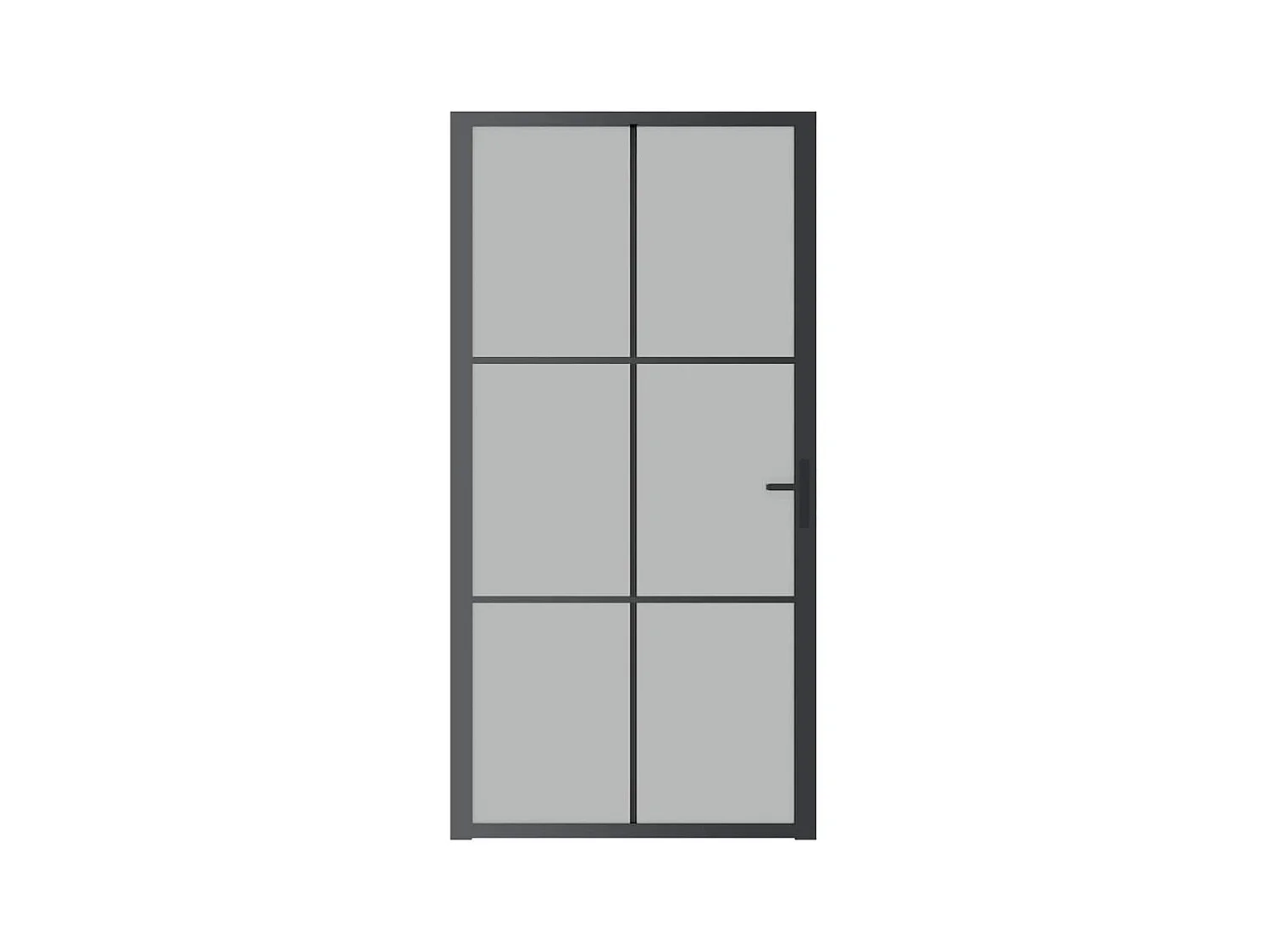 Binnendeur 102,5x201,5 cm Zwart Mat glas en aluminium