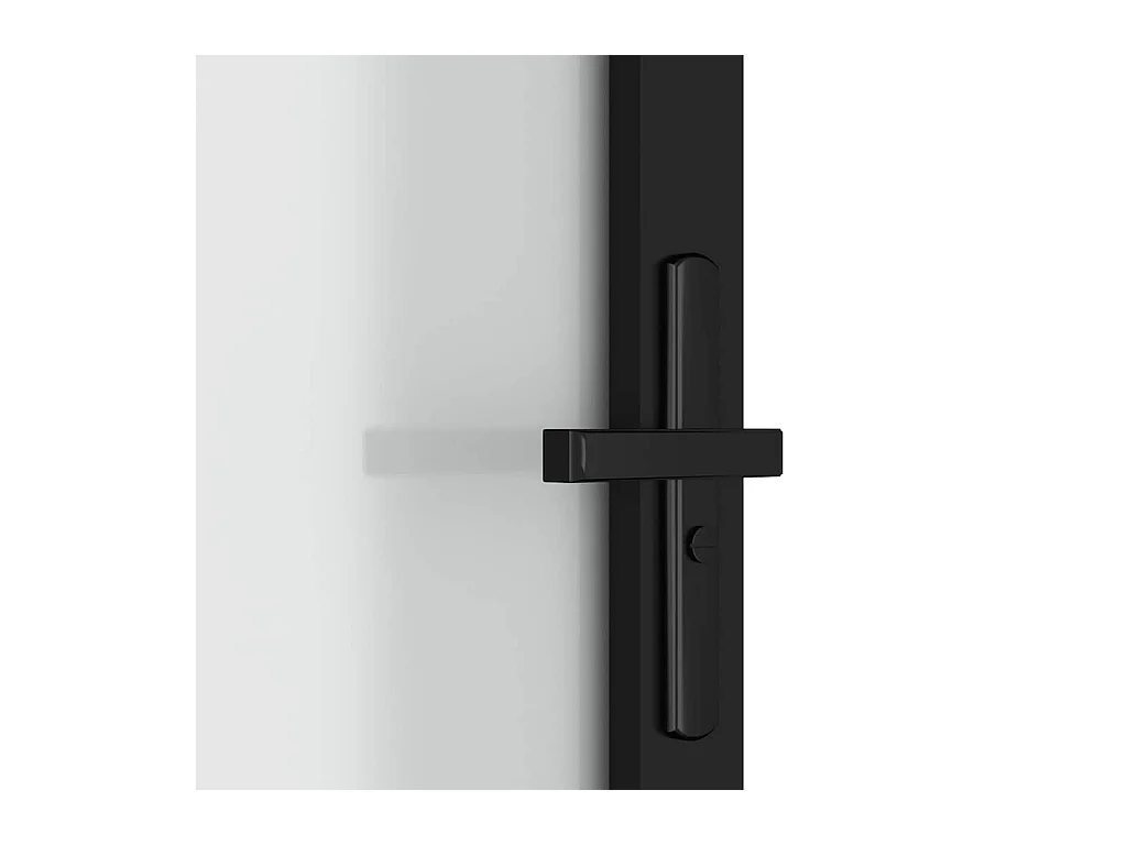 Binnendeur 102,5x201,5 cm Zwart Mat glas en aluminium