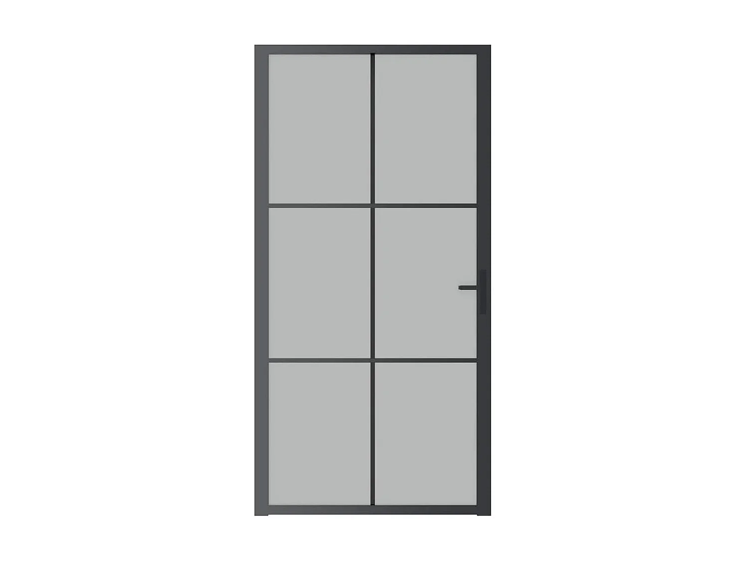 Puerta interior 102,5x201,5 cm Cristal y aluminio Negro Mate