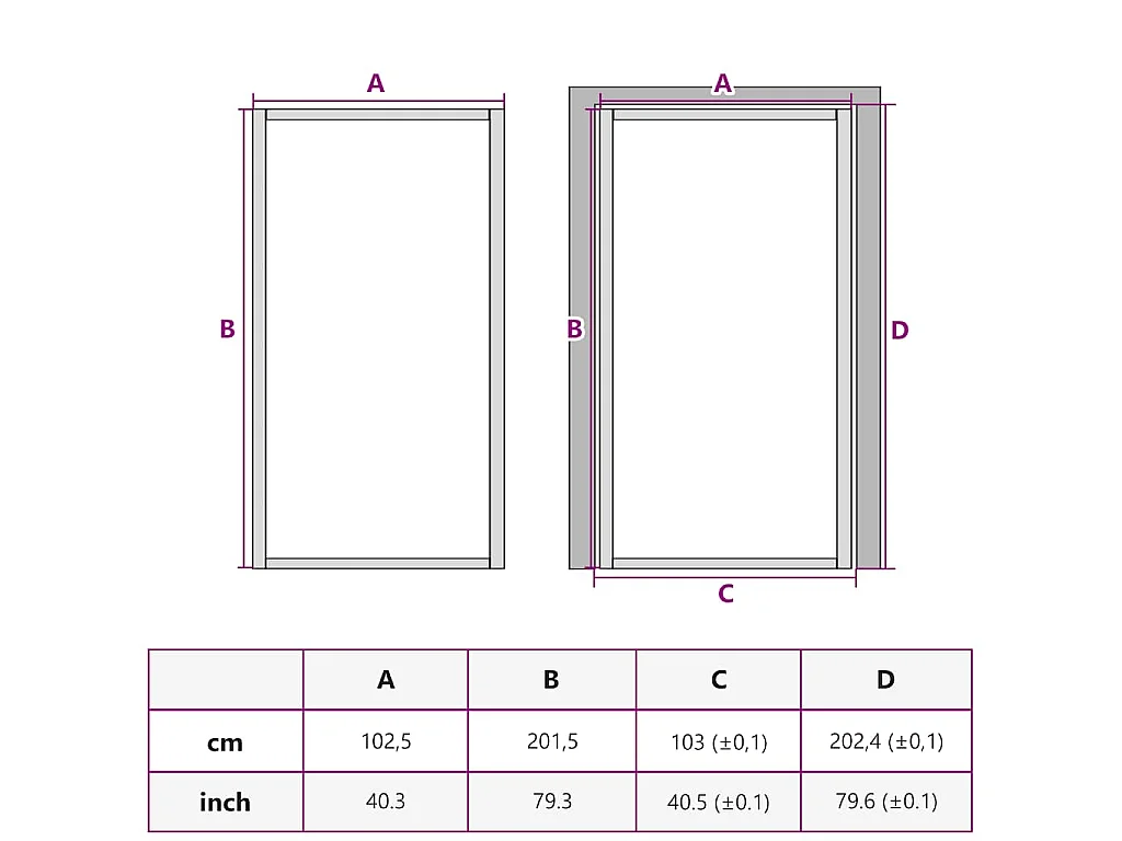 Puerta interior 102,5x201,5 cm Cristal y aluminio Negro Mate