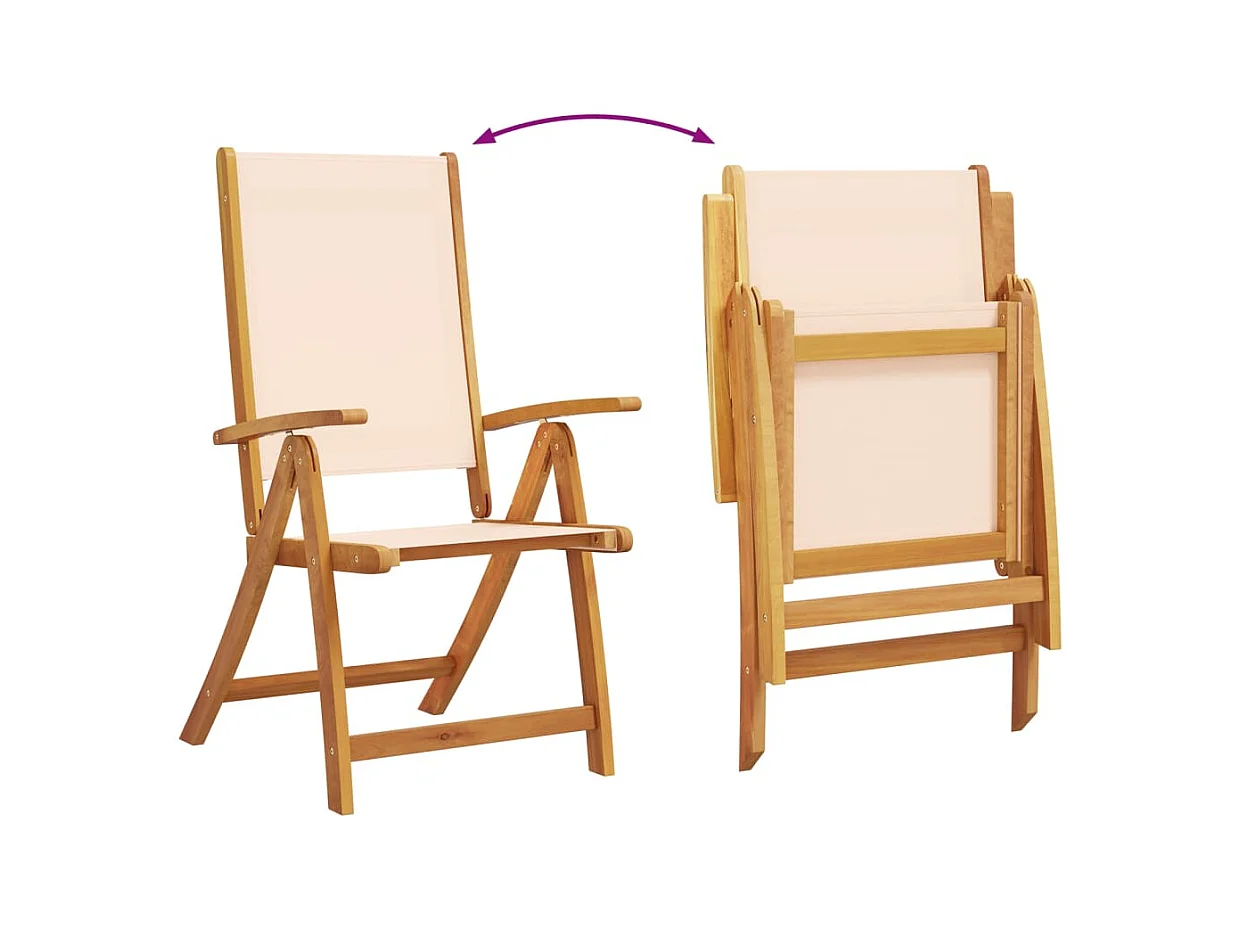 Opvouwbare tuinstoelen set van 6 acaciahout en textiel