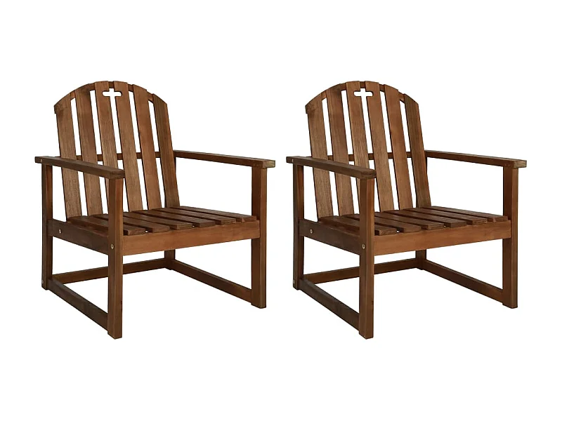 Chaises de jardin lot de 2 Bois d'acacia solide
