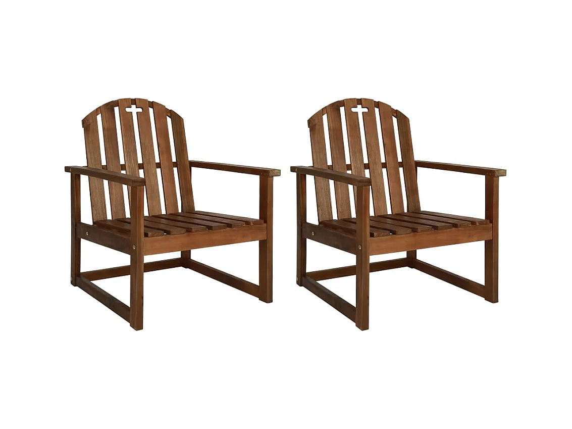 Chaises de jardin lot de 2 Bois d'acacia solide