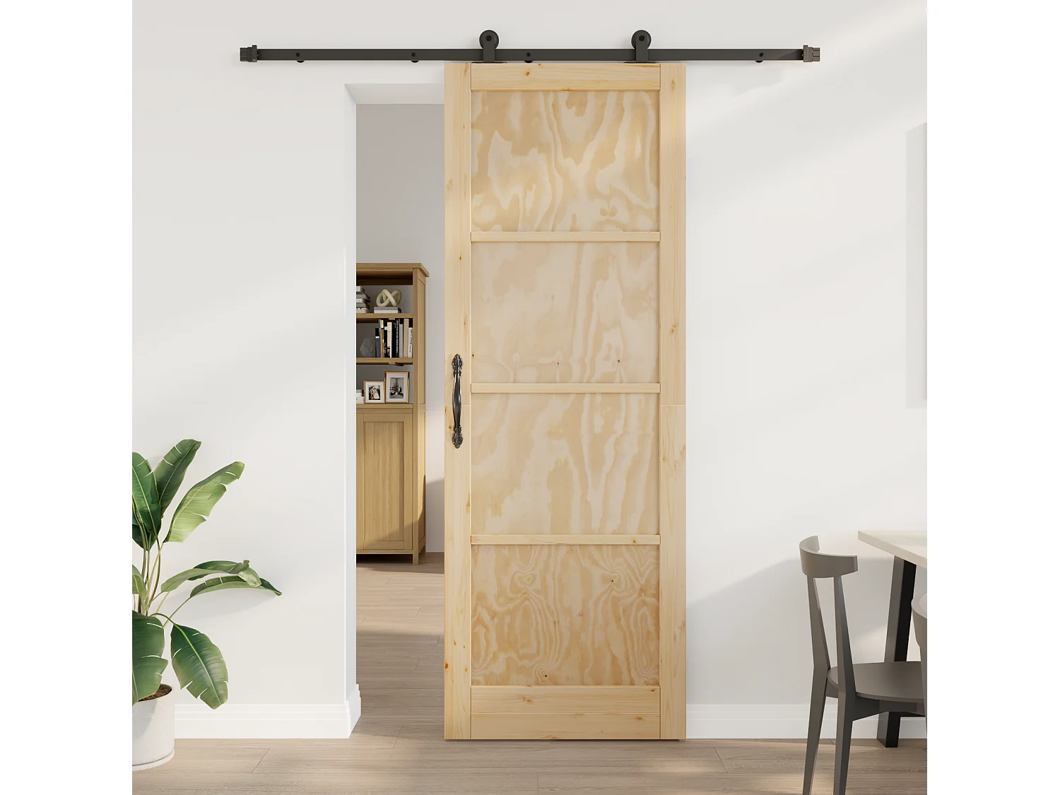 Schuifdeur met beslagset 83x232 cm van massief grenenhout