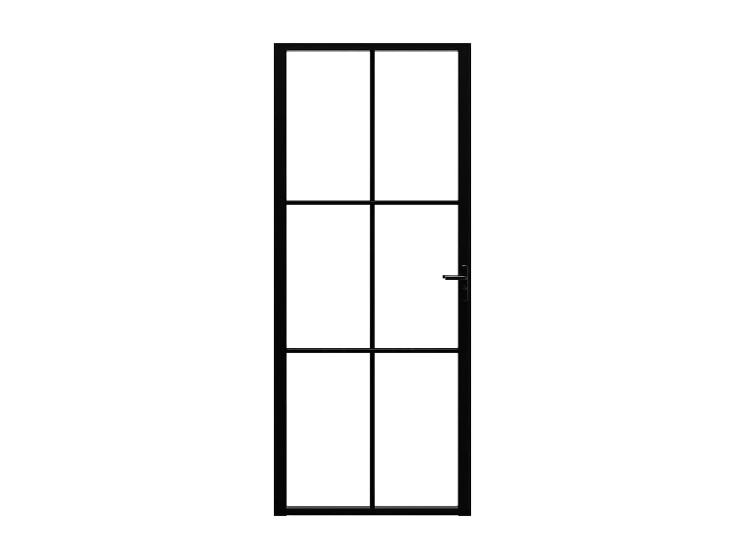 Puerta interior ESG cristal y aluminio 83x201,5 cm Negro
