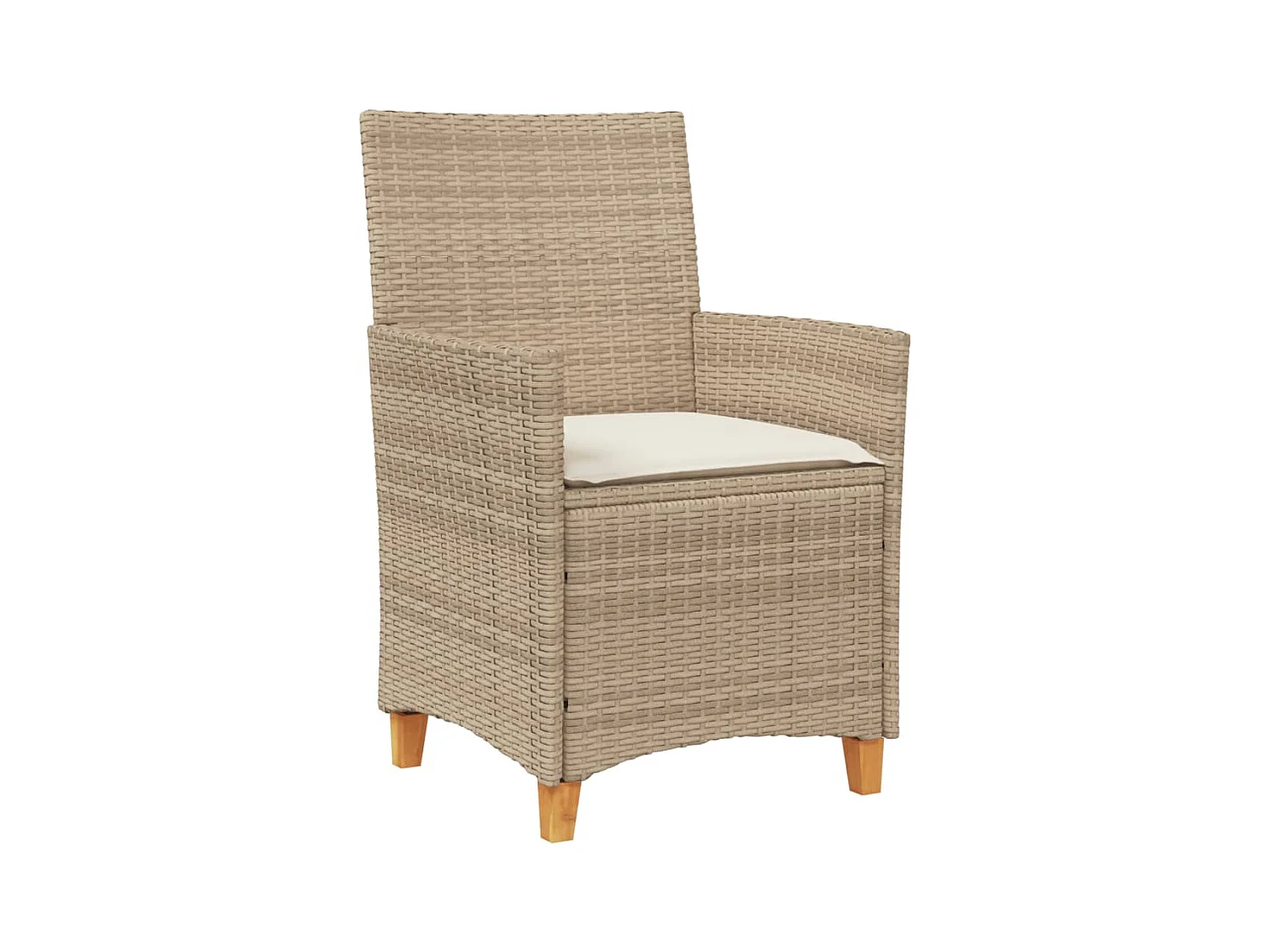 Tuinstoelen kussens set van 2 beige hars riet hout