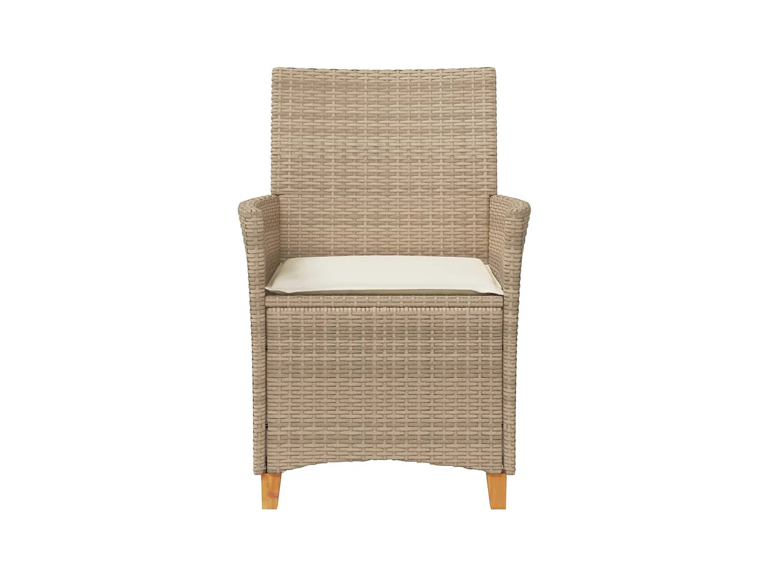 Tuinstoelen kussens set van 2 beige hars riet hout