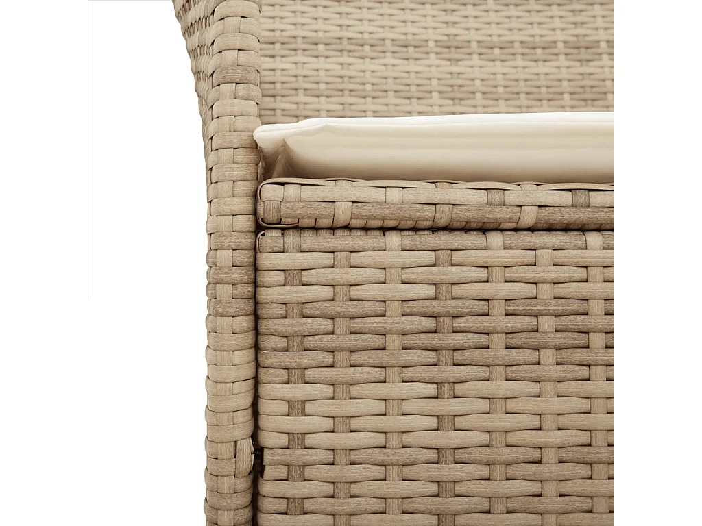 Chaises de jardin coussins lot de 2 beige résine tressée bois