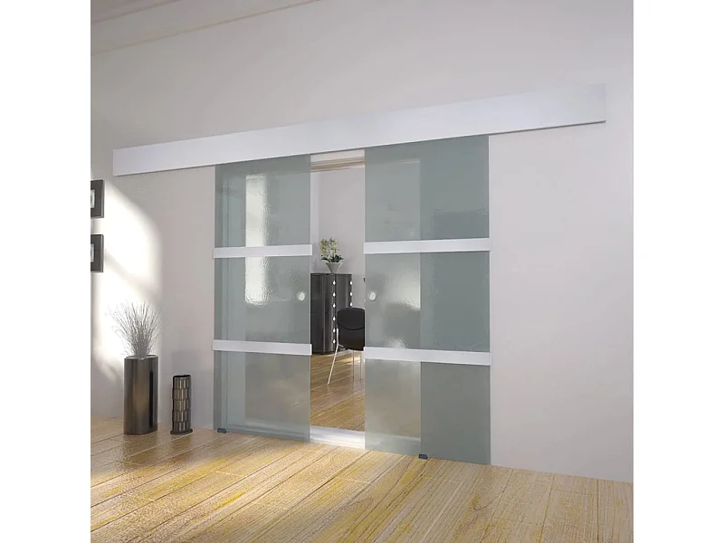 Puerta corrediza de vidrio doble