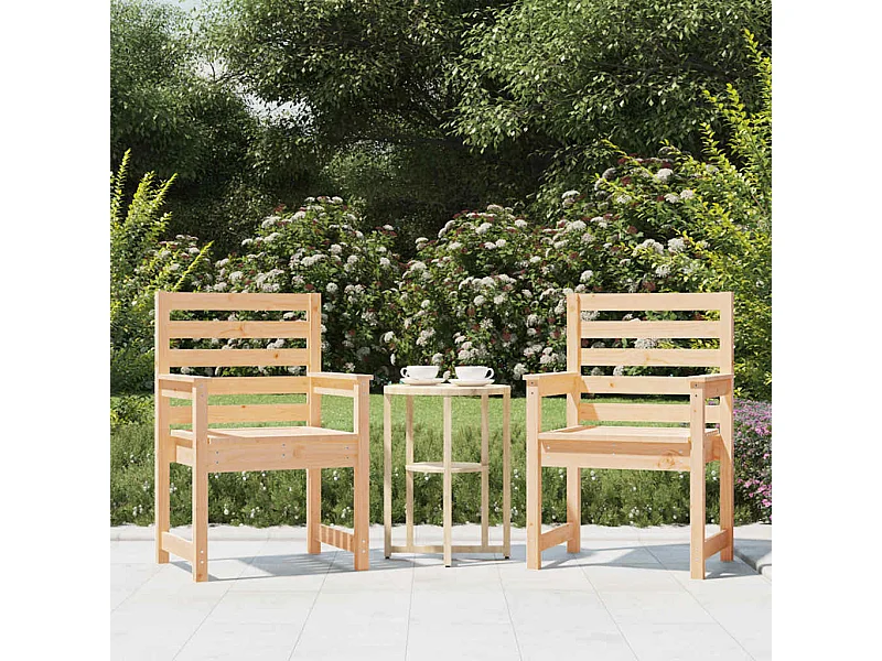 Chaises de jardin lot de 2 60x48x91 cm bois massif de pin