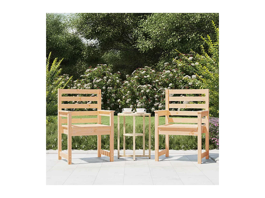 Gartenstühle 2er Set 60x48x91 cm Massivholz Kiefer
