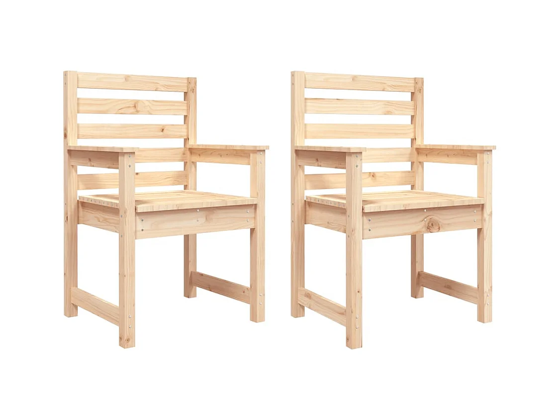 Gartenstühle 2er Set 60x48x91 cm Massivholz Kiefer