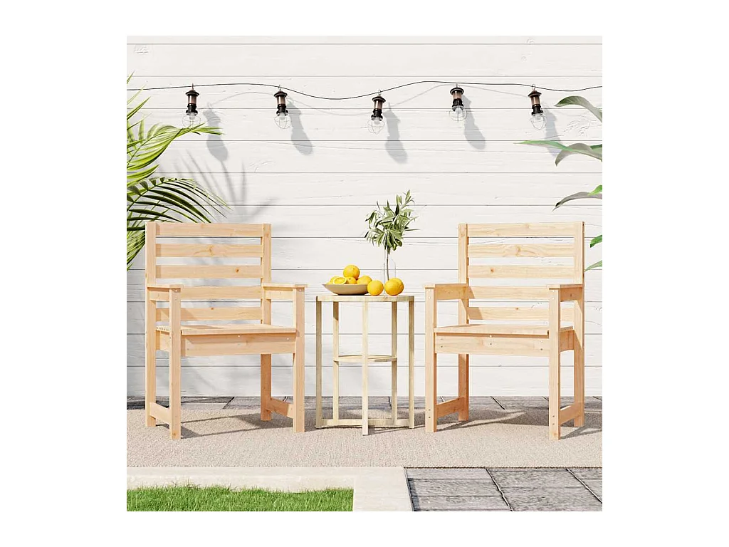 Gartenstühle 2er Set 60x48x91 cm Massivholz Kiefer