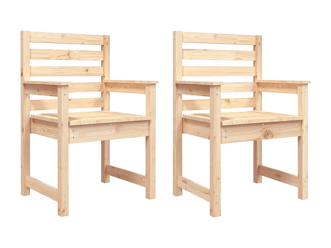 Chaises de jardin lot de 2 60x48x91 cm bois massif de pin