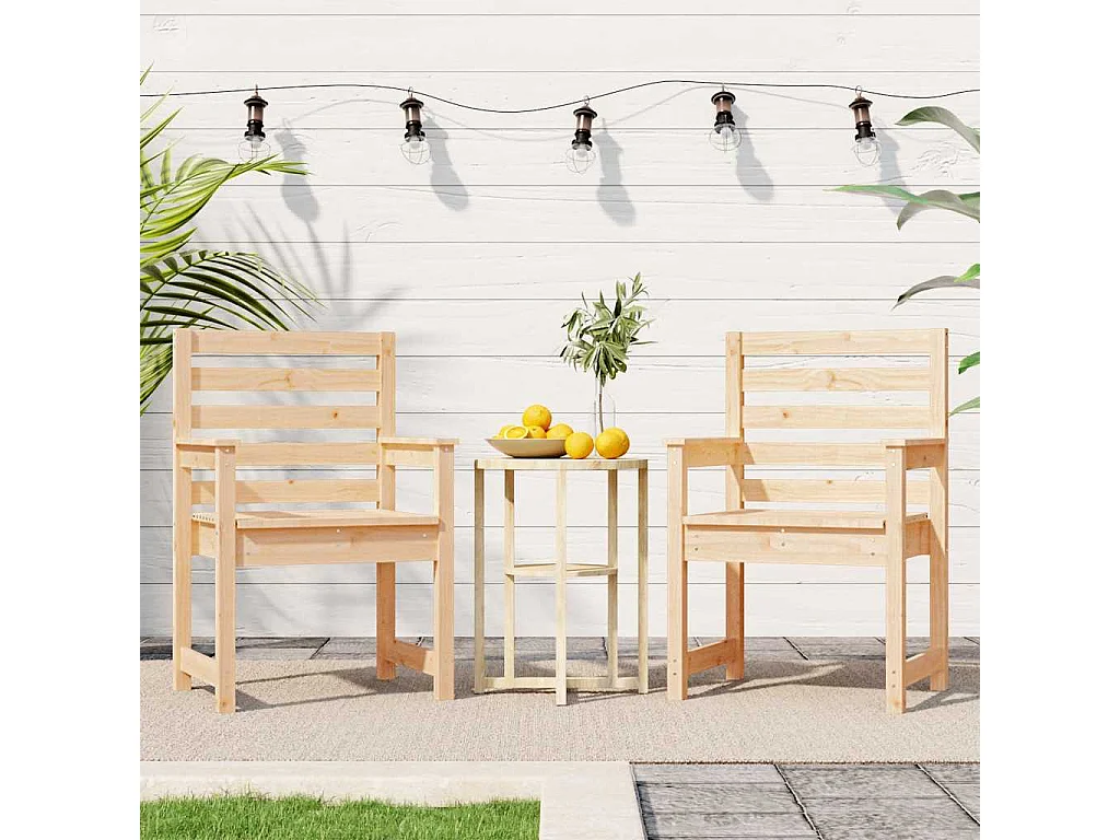 Chaises de jardin lot de 2 60x48x91 cm bois massif de pin