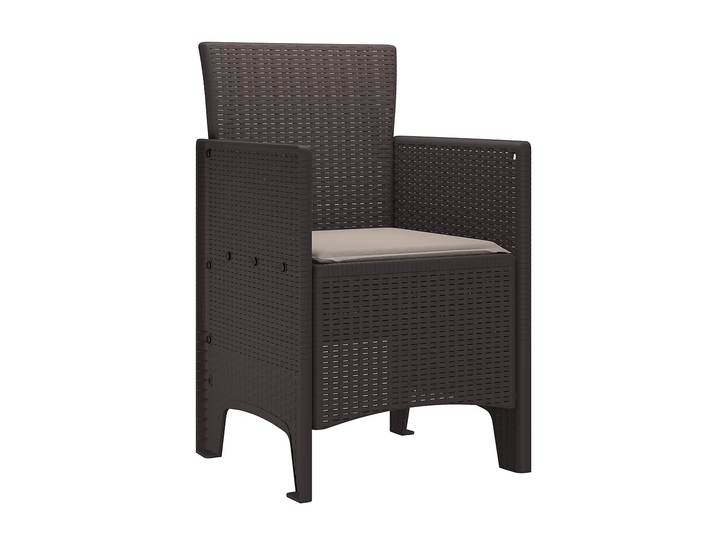 Tuinstoelen met kussens 4 stuks Bruin Poly Rotan