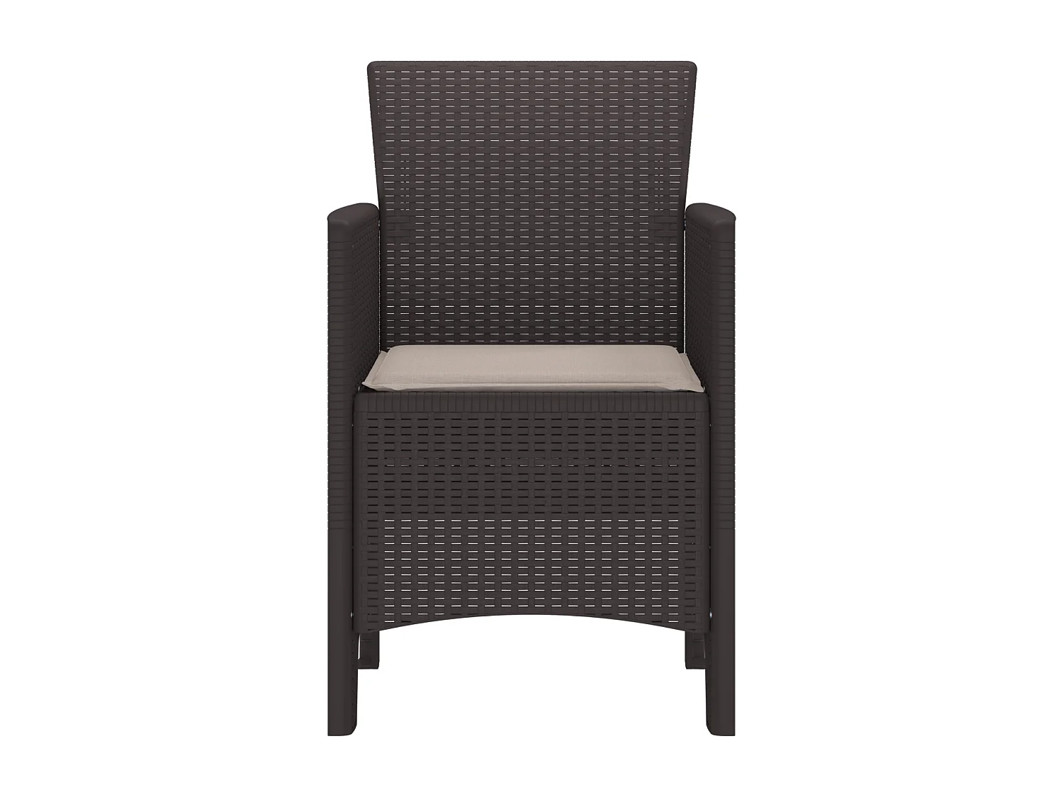 Tuinstoelen met kussens 4 stuks Bruin Poly Rotan