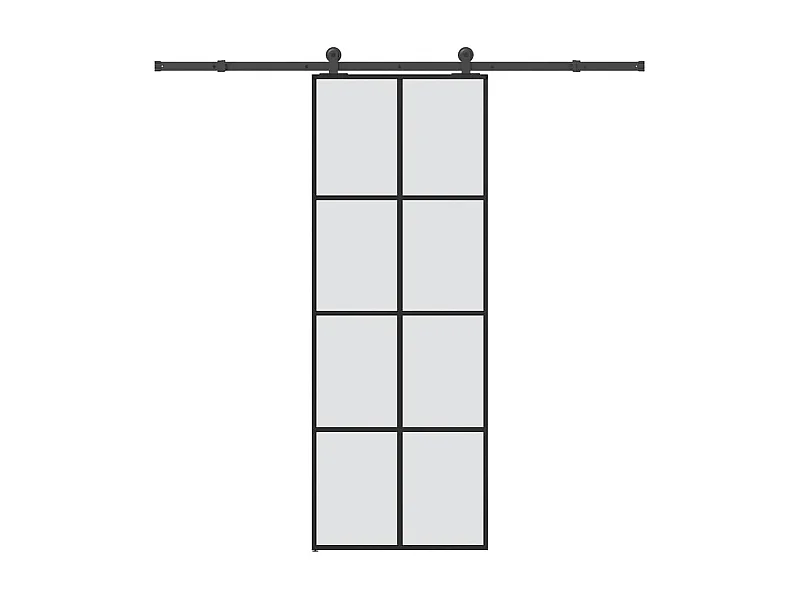Porte coulissante avec kit de quincaillerie 76x205 cm Verre ESG