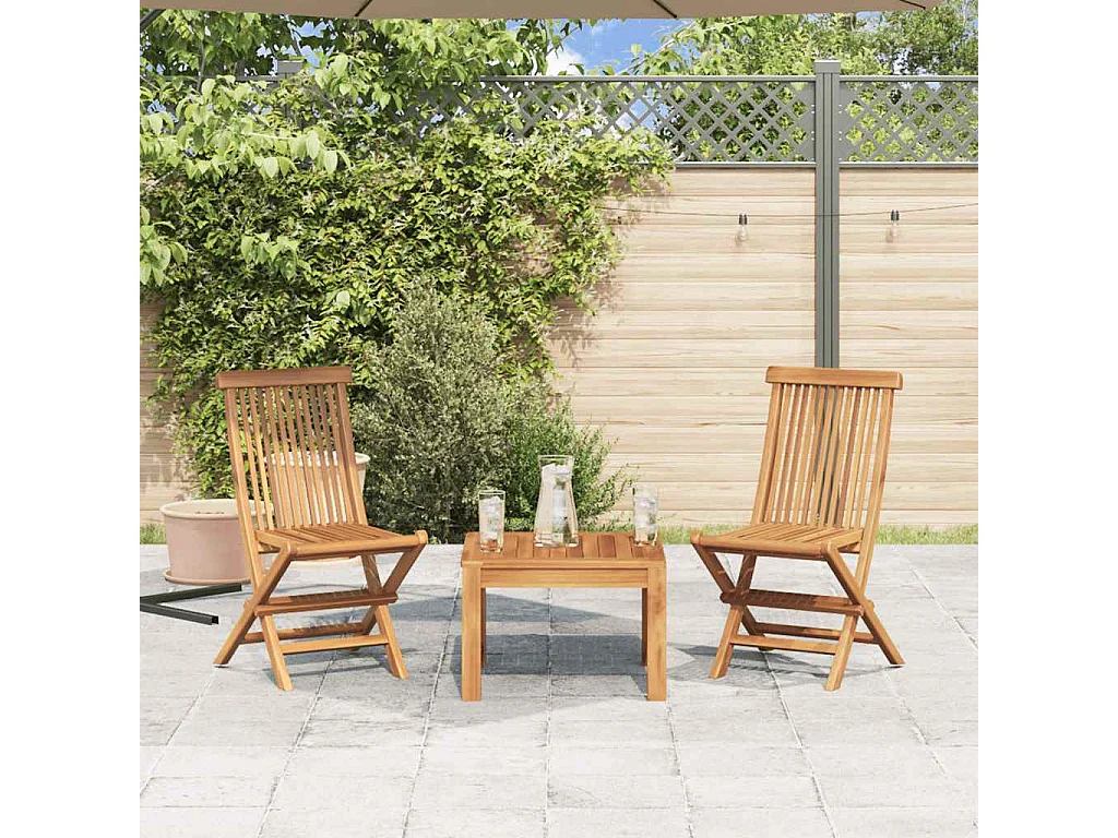 Opvouwbare tuinstoelen set van 2 massief teakhout