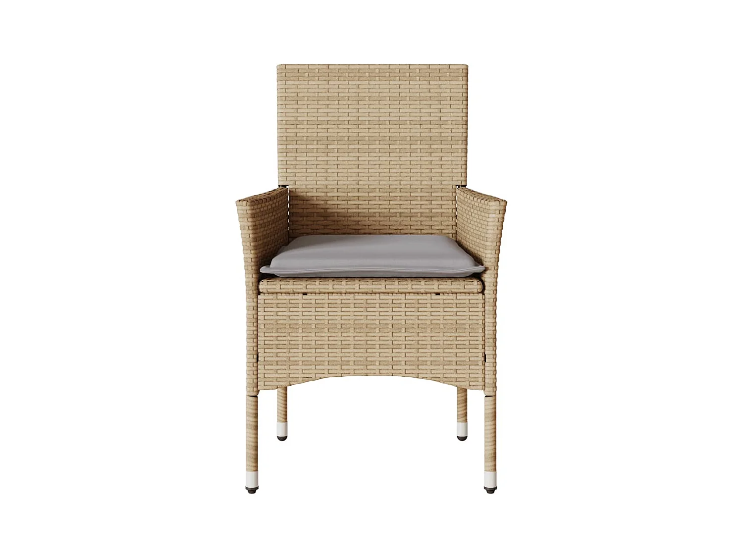 Chaises de jardin avec coussins lot de 2 beige résine tressée