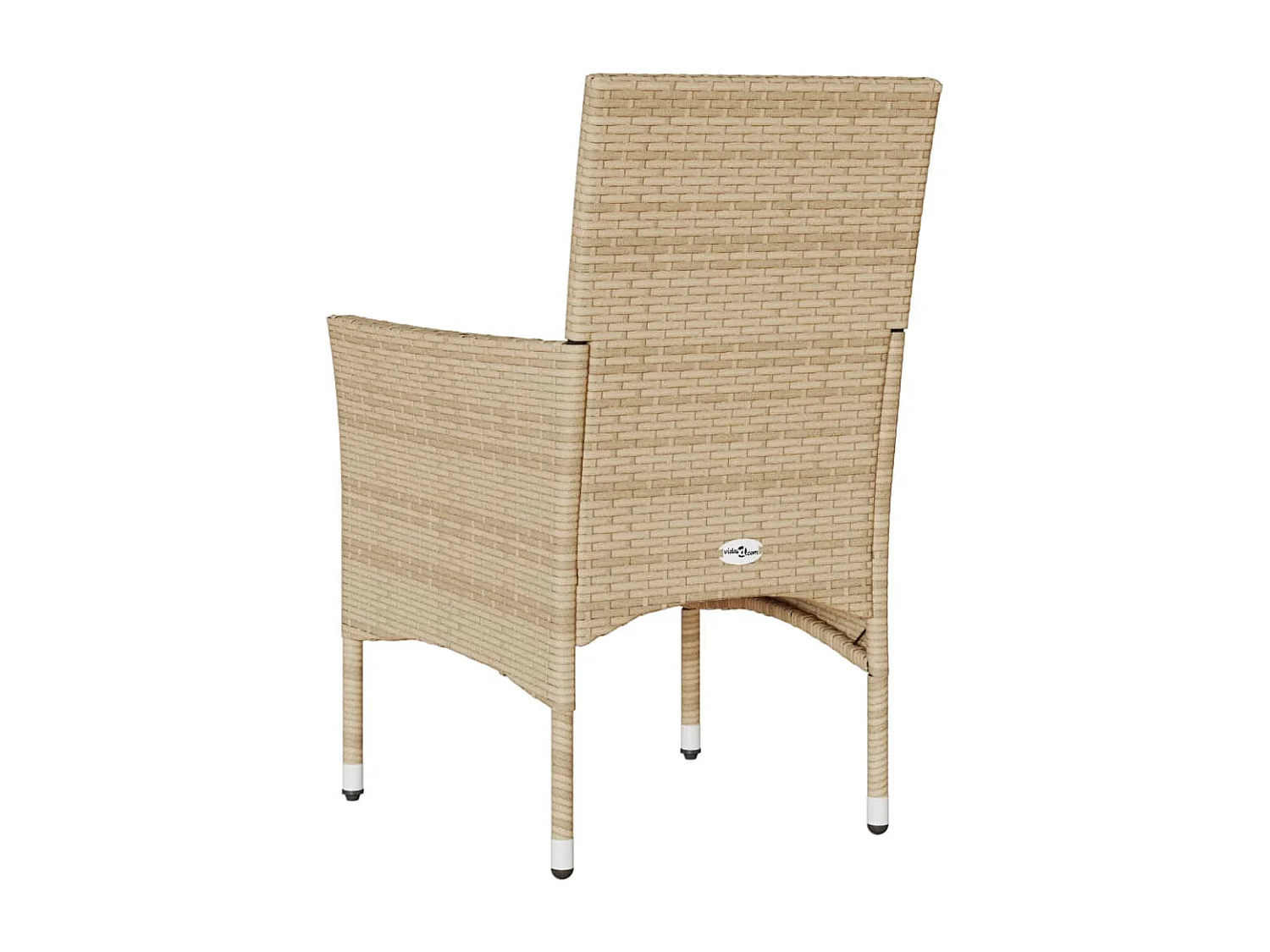 Chaises de jardin avec coussins lot de 2 beige résine tressée