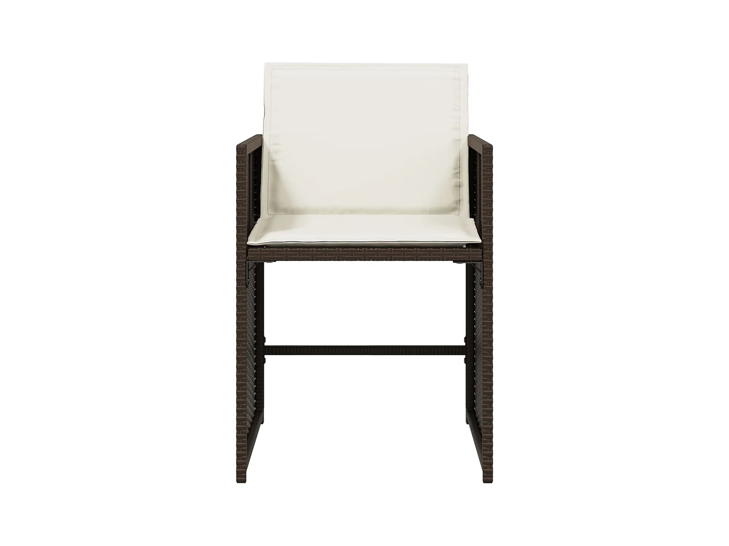 Sillas de jardín con cojines, juego de 4, marrón, resina tejida