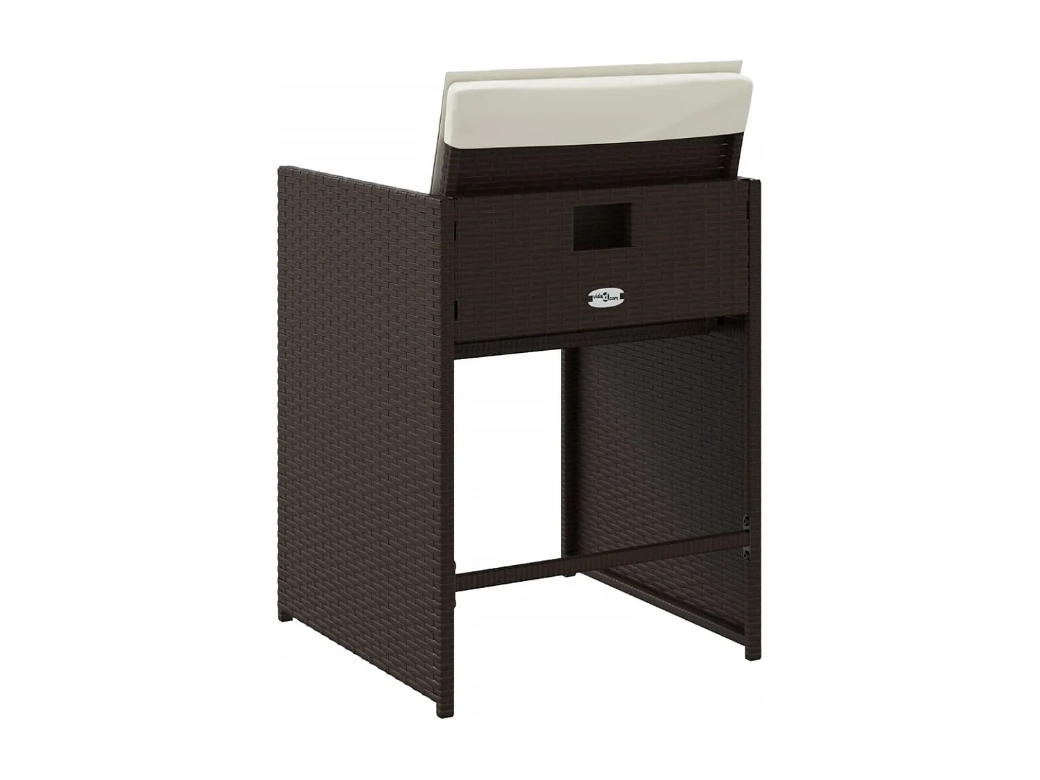 Sillas de jardín con cojines, juego de 4, marrón, resina tejida